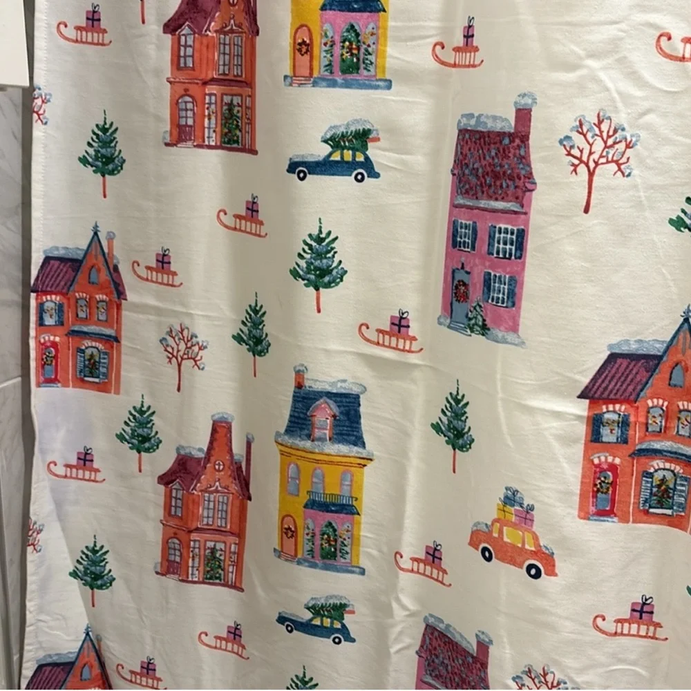 Winter Village Shower Curtain Whimsical Fun Standard Size Final Sale - Picture 5 of 9